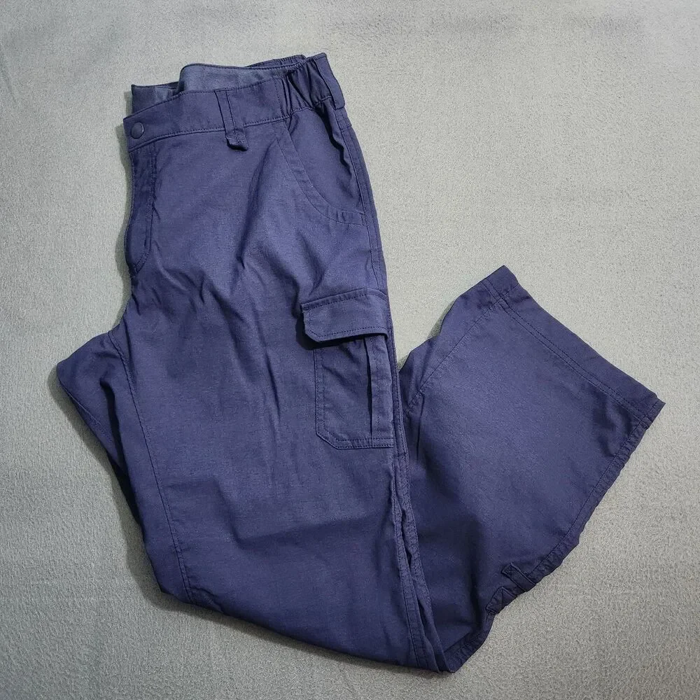 Duluth Trading Co Pants Women 16x31(28.5) Navy Blue Cargo Nylon Outdoor Hiking